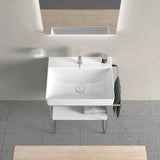 DURAVIT DuraSquare Metallkonsole höhenverstellbar mit Handtuchhalter links/rechts Chrom
