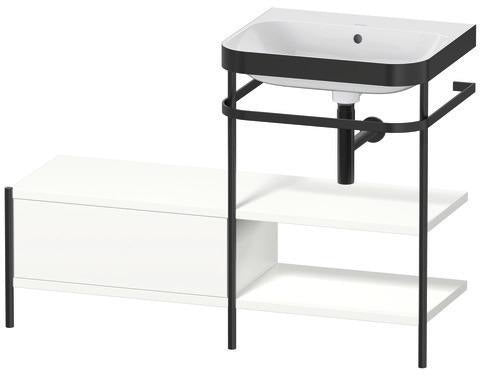 Duravit Waschtischset Happy D.2 Plus 1200x490mm ein Hahnloch taupe supermatt