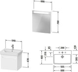 Duravit No.1 Möbel-Set 550x450mm mit Waschtisch, Unterbau und Spiegelschrank – Weiß Matt