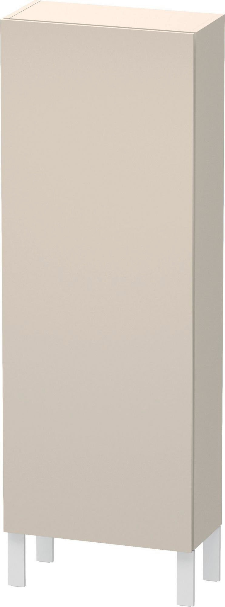 Duravit L-Cube Halbhochschrank 500 mm, 1 Tür links, betongrau matt, wandhängend, Soft-Close
