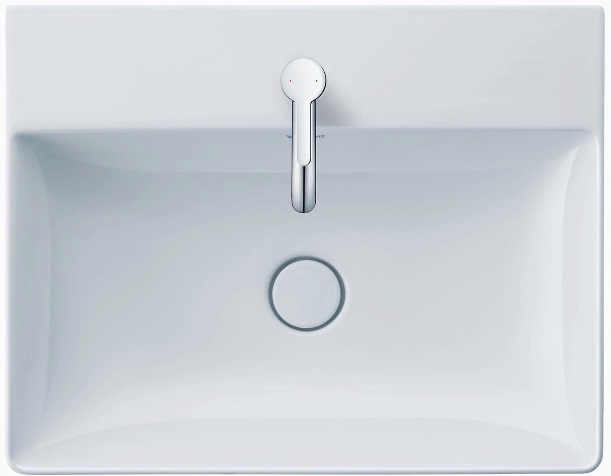 Duravit DuraSquare Waschtisch 600 mm weiß mit Hahnloch ohne Überlauf für Wandmontage