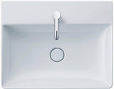 Duravit DuraSquare Waschtisch 600 mm weiß mit Hahnloch ohne Überlauf für Wandmontage