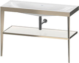 DURAVIT XViu c-bonded Waschtischset 1200 mm in Schwarz Matt mit Metallkonsole und apricot pearl Hochglanz