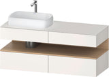 Duravit Qatego Konsolenwaschtischunterbau 1400 mm weiß hochglanz mit Eiche schwarz Nische