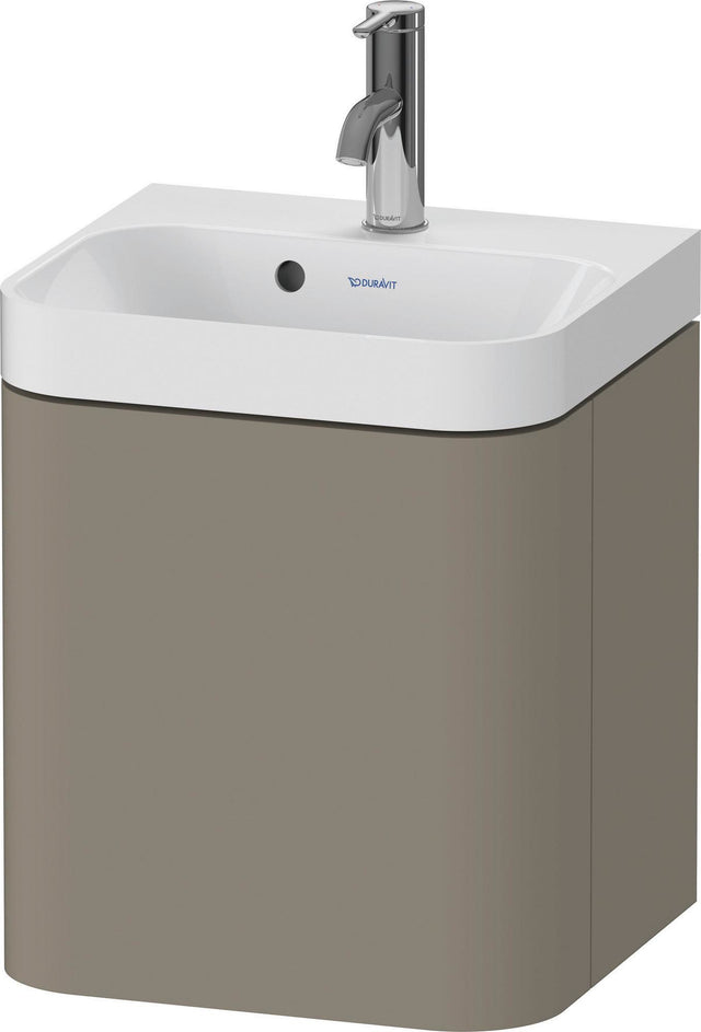 DURAVIT Happy D.2 Waschtischset 400x360mm Steingrau Seidenmatt mit Tip-On-Technik