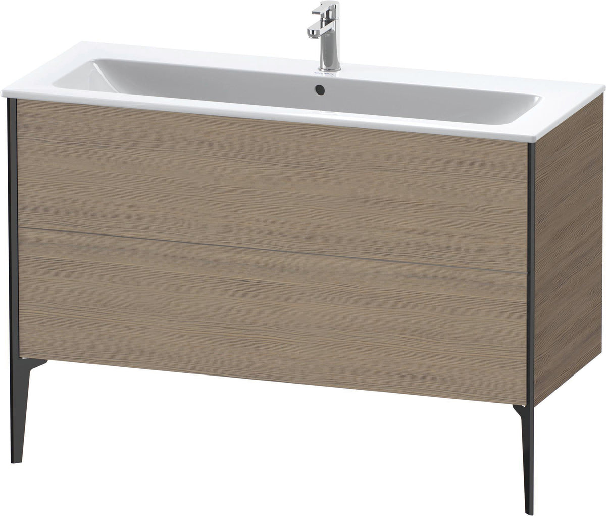 DURAVIT XViu Waschtischunterbau bodenstehend 1210 mm, 2 Auszüge, champagner matt/weiß matt