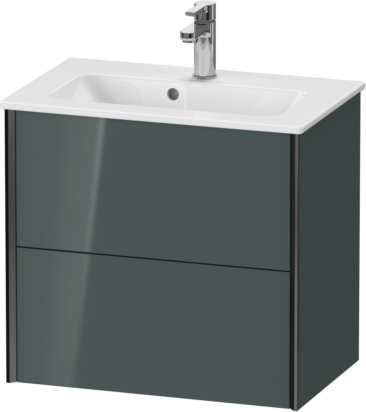 DURAVIT XViu Waschtischunterbau wandhängend 610 mm, 2 Schubladen, champagner matt/weiß matt