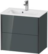 DURAVIT XViu Waschtischunterbau wandhängend 610 mm, 2 Schubladen, champagner matt/weiß matt