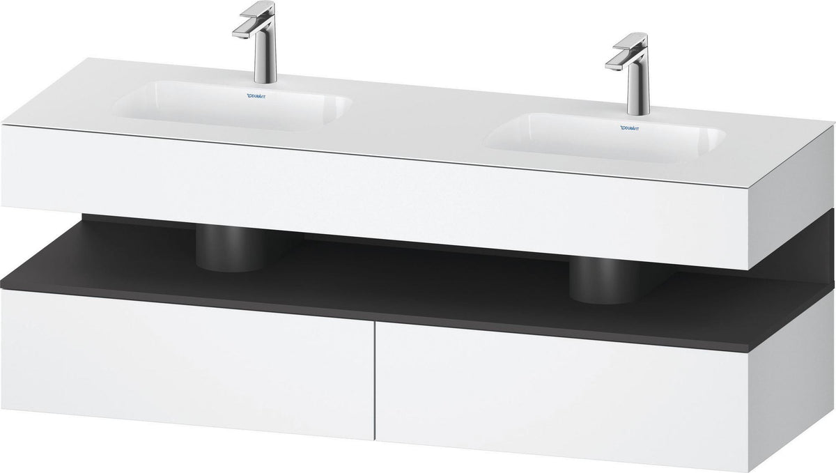 DURAVIT Qatego Studio F. A. Porsche Waschtischset 1600 mm mit Konsolenwaschtischunterbau, 2 Auszüge