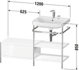 Duravit Happy D.2 Plus Waschtischunterbau 1200x490mm mit Metallkonsole, supermatt – bodenstehend, seitlicher Anbau links