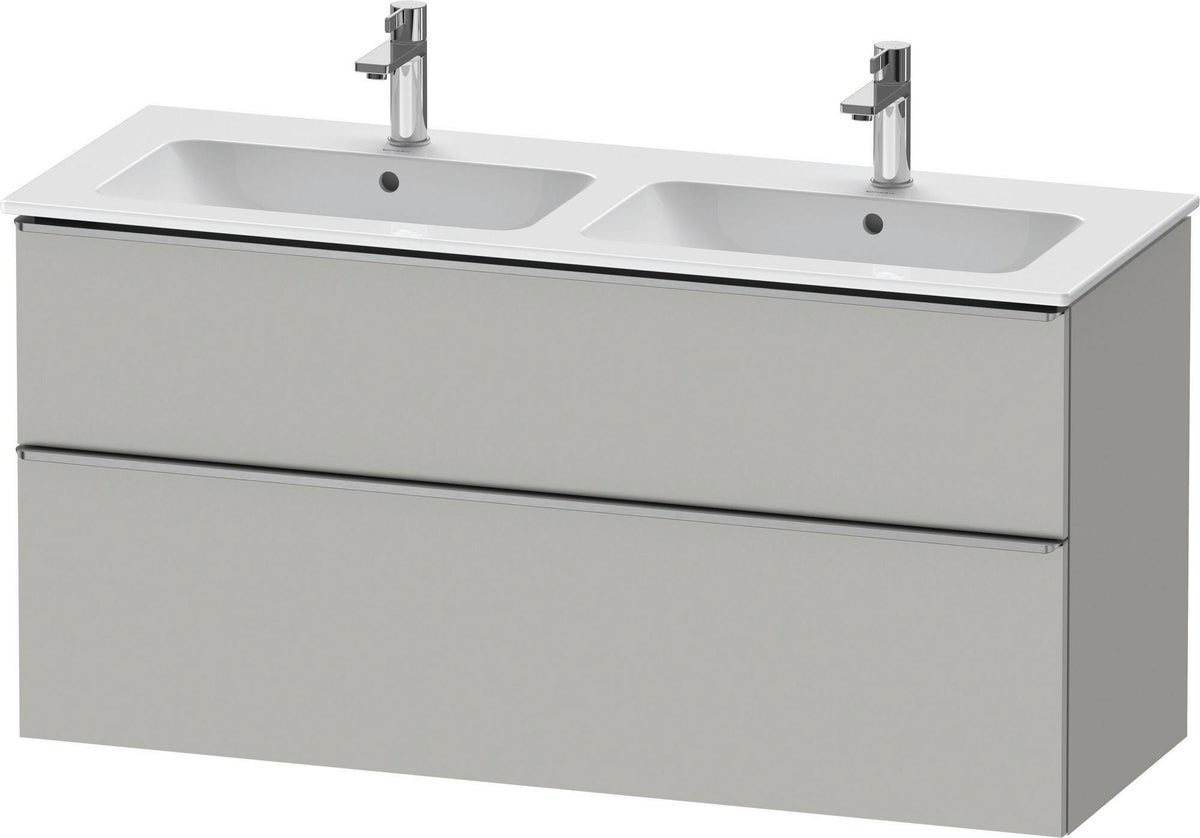 Duravit D-Neo Waschtischunterbau 1280 mm betongrau matt – wandhängend, 1 Auszug, Bronze Griff