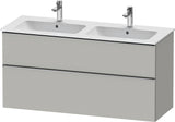Duravit D-Neo Waschtischunterbau 1280 mm betongrau matt – wandhängend, 1 Auszug, Bronze Griff