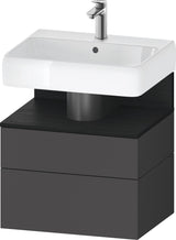 DURAVIT Qatego Waschtischunterbau 590 mm wandhängend, 1 Auszug, weiß Hochglanz, Nische Eiche Schwarz