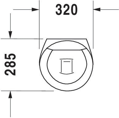 Duravit Urinal STARCK 1 320 x 285 mm mit Fliege, weiß, für Deckel, absaugend