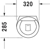 Duravit Urinal STARCK 1 320 x 285 mm mit Fliege, weiß, für Deckel, absaugend