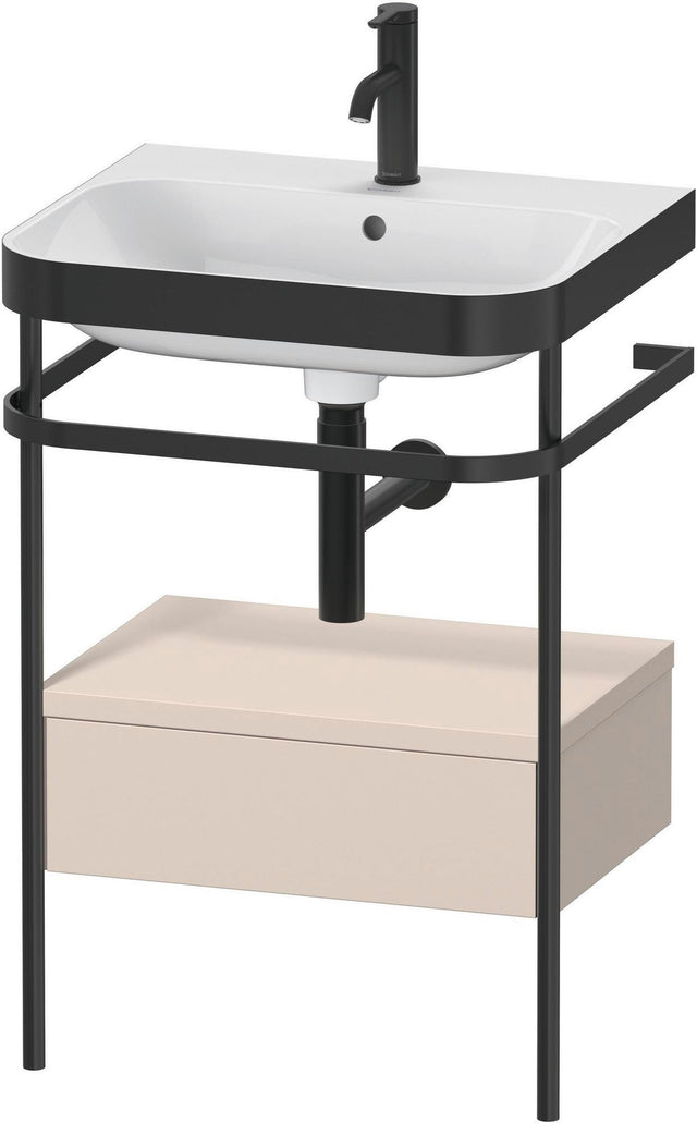 DURAVIT Happy D.2 c-bonded Waschtisch-Set mit Metallkonsole und Schubkasten 575 mm