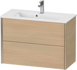 DURAVIT XViu Waschtischunterbau wandhängend 810 mm, 2 Schubladen, champagner matt/weiß matt