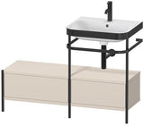 Duravit Waschtischset Happy D.2 Plus 1200x490mm ein Hahnloch taupe supermatt mit Metallkonsole