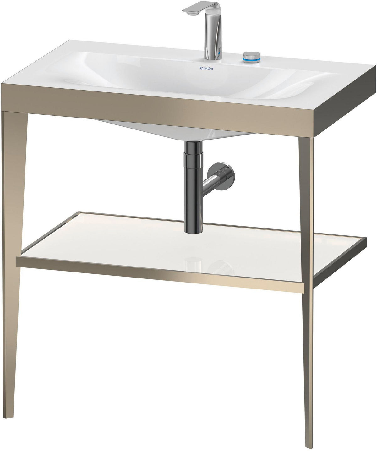 Duravit XViu Waschtischunterbau 800 mm mit Möbelwaschtisch, Metallkonsole, champagner matt/schwarz hochglanz