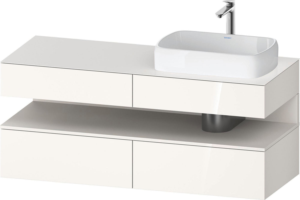 DURAVIT Qatego Konsolenwaschtischunterbau 1400 mm Weiß Matt Eiche Schwarz Matt wandhängend