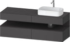 graphit matt / Nische graphit supermatt, mit Siphonausschnitt und Schürze / anthrazit