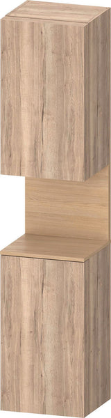 DURAVIT Qatego Hochschrank 400x360x1760mm, 2 Türen, Eiche Schwarz Matt – Wandhängend