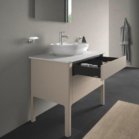 Duravit Luv Waschtischunterbau bodenstehend 938 mm mit Schubkasten und Auszug in Weiß Seidenmatt
