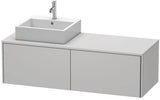 Duravit XSquare Waschtischunterbau 1400 mm wandhängend mit Becken links in s-matt