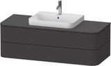 DURAVIT Happy D.2 Konsolenwaschtischunterbau 1300 mm taupe supermatt mit Tip-On und LED-Innenbeleuchtung