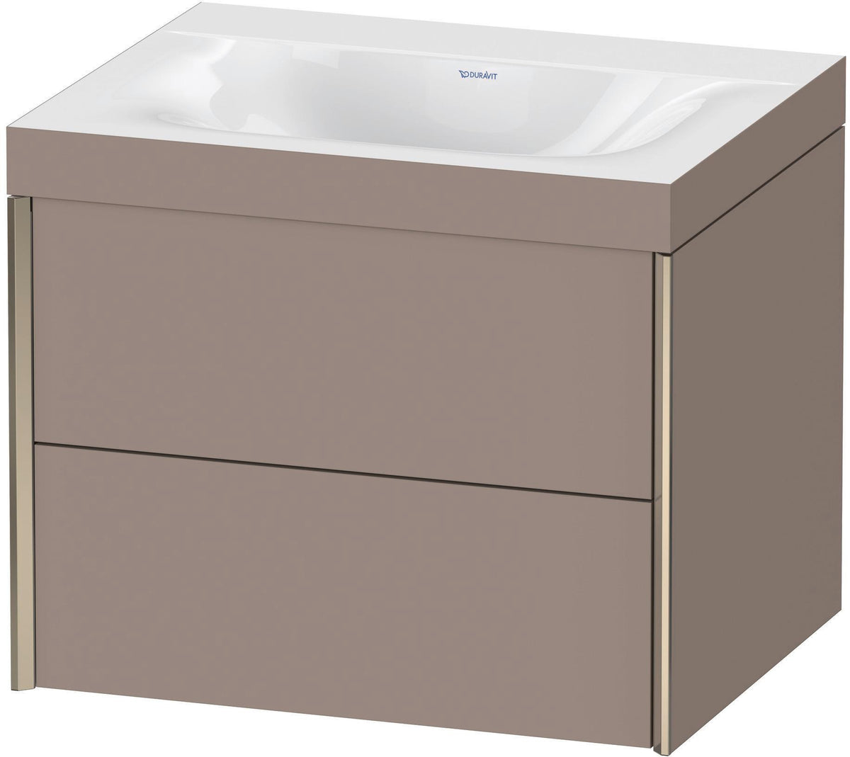 Duravit XViu Waschtischunterbau 600 mm, 2 Schubkästen, champagner matt/basalt matt