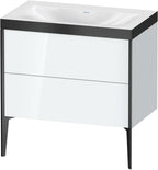 Mitteldichte Faserplatte (MDF) / 2Ausz.,o.Hl,schwarz matt/weiß hochgl. / weiß hochglanz