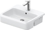 DURAVIT Qatego Halbeinbauwaschtisch 550mm weiß HygieneGlaze 1 Hahnloch mit Überlauf
