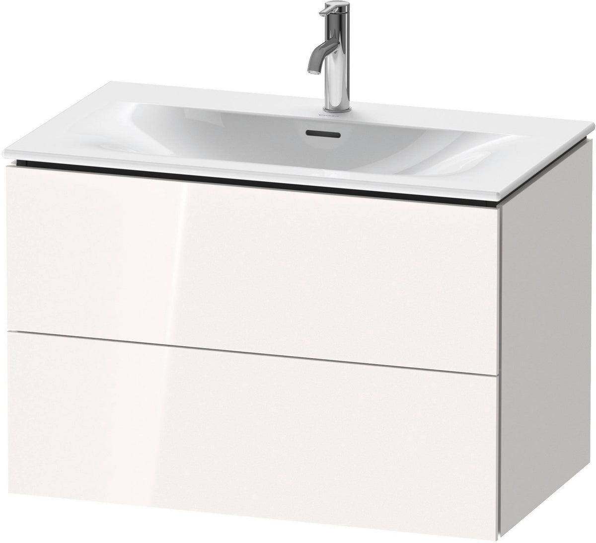 Duravit L-Cube Waschtischunterbau 820 mm weiß matt mit 2 Schubkästen und Tip-On-Technik