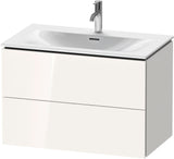 Duravit L-Cube Waschtischunterbau 820 mm weiß matt mit 2 Schubkästen und Tip-On-Technik