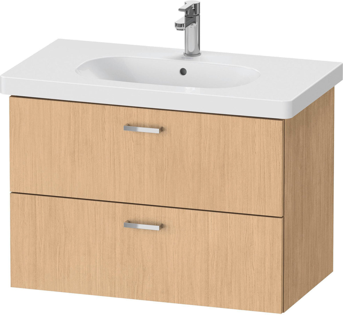 Duravit XBase Waschtischunterbau wandhängend 600 mm, 2 Schubladen, weiß matt – Soft-Close