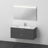 DURAVIT XBase Möbel-Set 1230 mm mit Waschtisch, Unterbau, 2 Schubladen & Spiegel – Weiß Glänzend