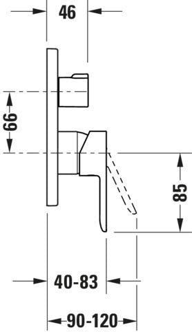 Duravit D-Code Einhebel-Brausemischer Unterputz mit Keramikmischsystem und Umstellventil in Chrom