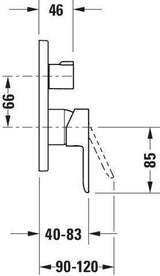 Duravit D-Code Einhebel-Brausemischer Unterputz mit Keramikmischsystem und Umstellventil in Chrom