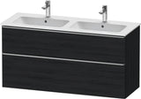 Duravit D-Neo Waschtischunterbau 1280 mm betongrau matt – wandhängend, 1 Auszug, Bronze Griff