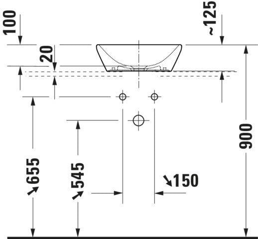 Duravit D-Neo Aufsatzbecken 400x400mm Weiß mit HygieneGlaze – Quadratisches Design