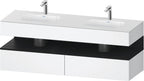 weiß / QA EWT m.Kon-WTU,1600x550x600mm,WPl:2 Ni-Bel,Weiß Matt,Ni:Eiche Schwarz M,Dek