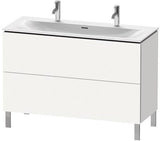 Duravit L-Cube Waschtischunterbau 1220 mm weiß matt – 2 Auszüge, Tip-On, bodenstehend