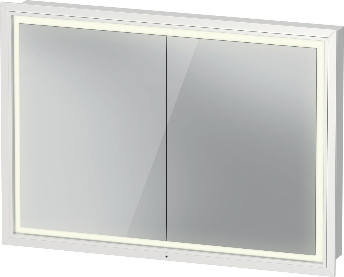 DURAVIT L-Cube Spiegelschrank 800 mm, LED-Beleuchtung, Weiß, Soft-Close, 2 Türen