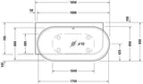 DURAVIT Luv Eckbadewanne 1850x950 mm Mineralguss Weiß Matt – 2 Rückenschrägen, Ecke links