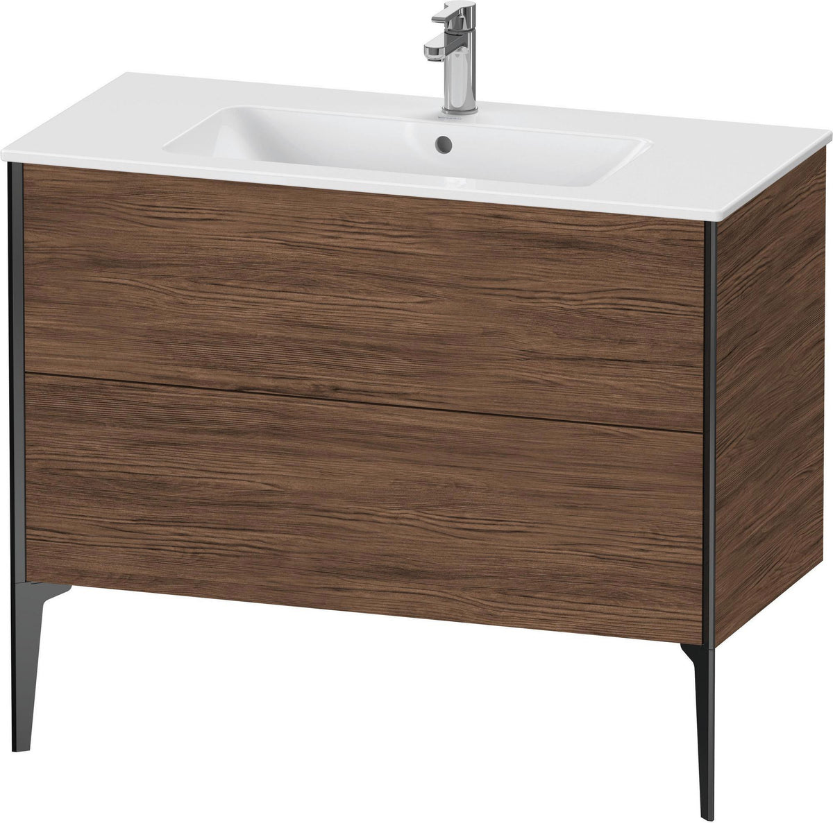 Duravit XViu Waschtischunterbau bodenstehend 1010 mm, 2 Auszüge, weiß matt, Tip-On