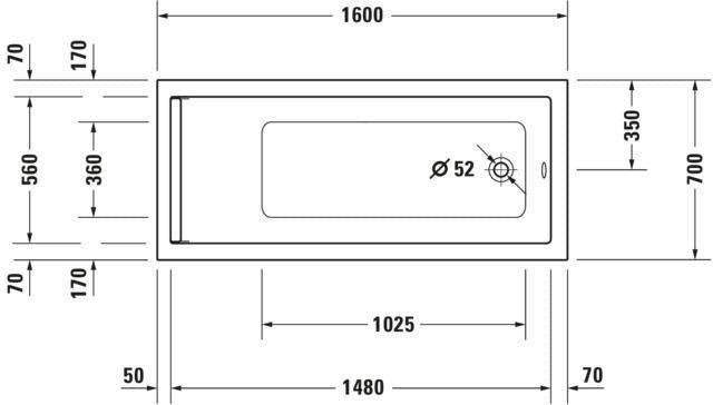 DURAVIT Starck Whirlwanne 1600x700 mm mit Air-System, weiß, 1 Rückenschräge