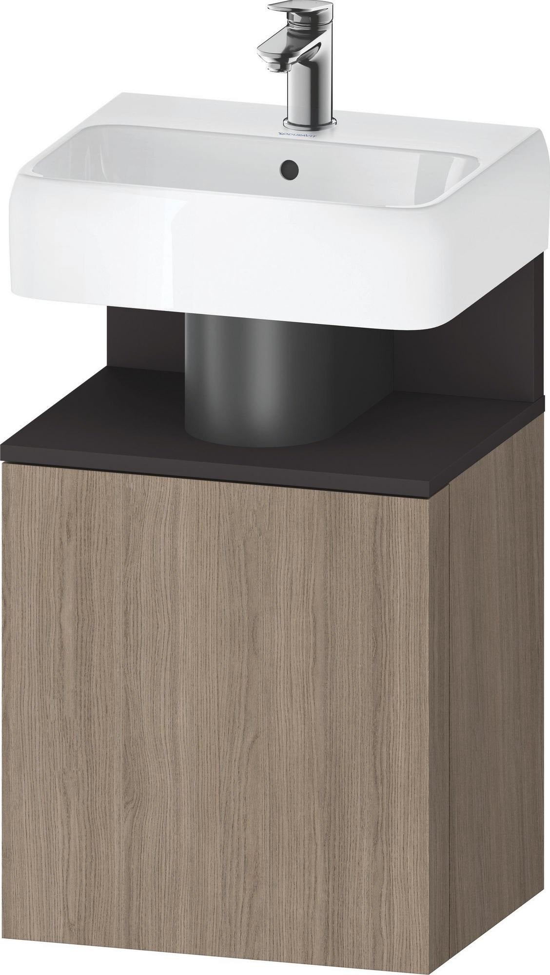 DURAVIT Qatego Waschtischunterbau 440 mm Eiche Terra Matt, 1 Tür links, Tip-On