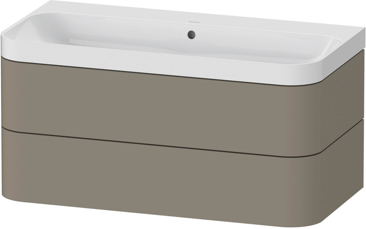 DURAVIT Happy D.2 c-shaped Waschtischset 975 mm wandhängend mit Tip-on und Soft-Close