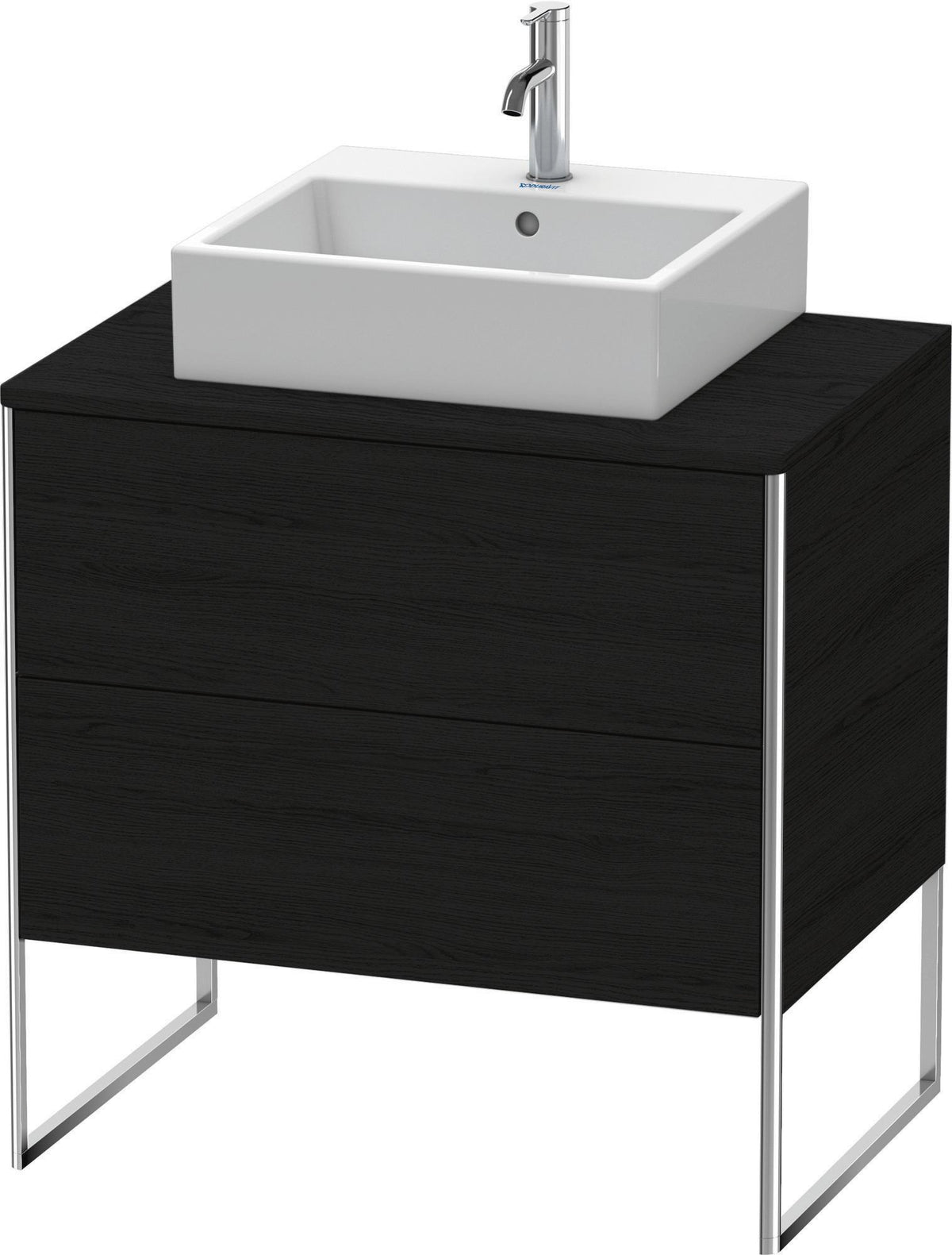 DURAVIT XSquare Waschtischunterbau bodenstehend 800 mm Eiche Schwarz 2 Auszüge