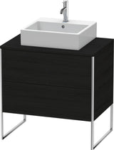 DURAVIT XSquare Waschtischunterbau bodenstehend 800 mm Eiche Schwarz 2 Auszüge